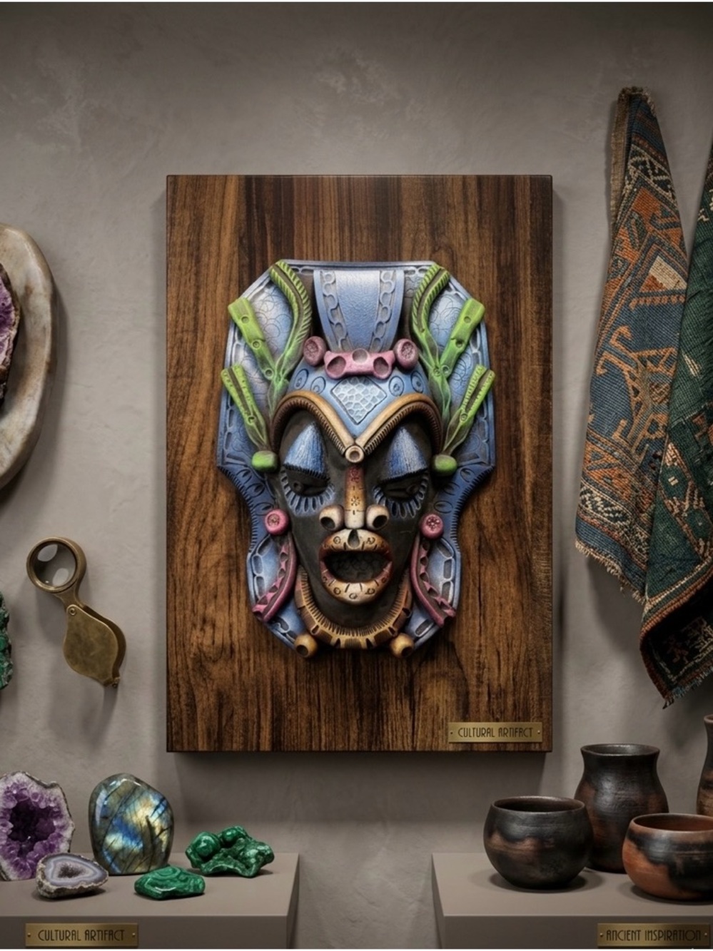Stunning, High-Quality Artisan Clay Mask – One-of-a-Kind Statement Piece